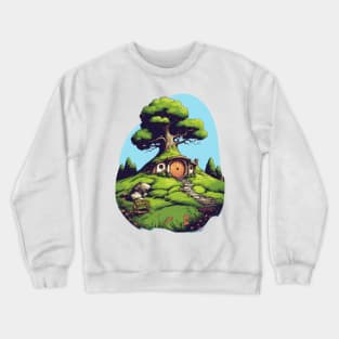 Round Door - Halfling Dwelling - Fantasy Crewneck Sweatshirt